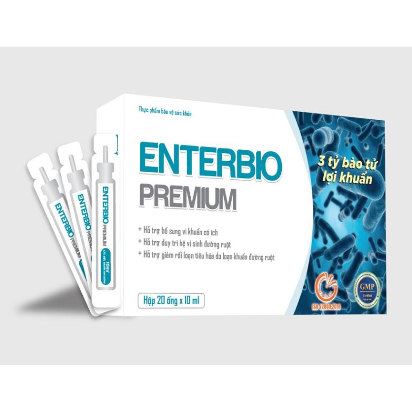 Enterbio premium – Bổ sung lợi khuẩn giảm rối loạn tiêu hóa, giảm táo bón dùng được cho mẹ bầu và trẻ em (20 ống)