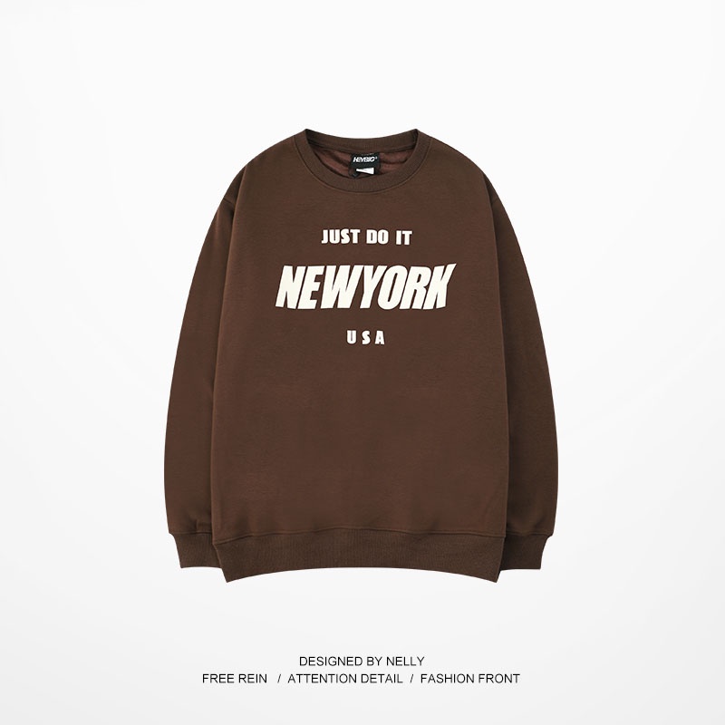 Áo nỉ Nelly lót lông in hình "NEW YORK" áo nỉ