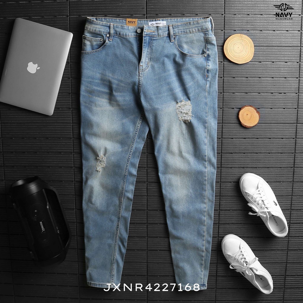 QUẦN JEAN DÀI XANH NHẠT RÁCH BIGSIZE NAM