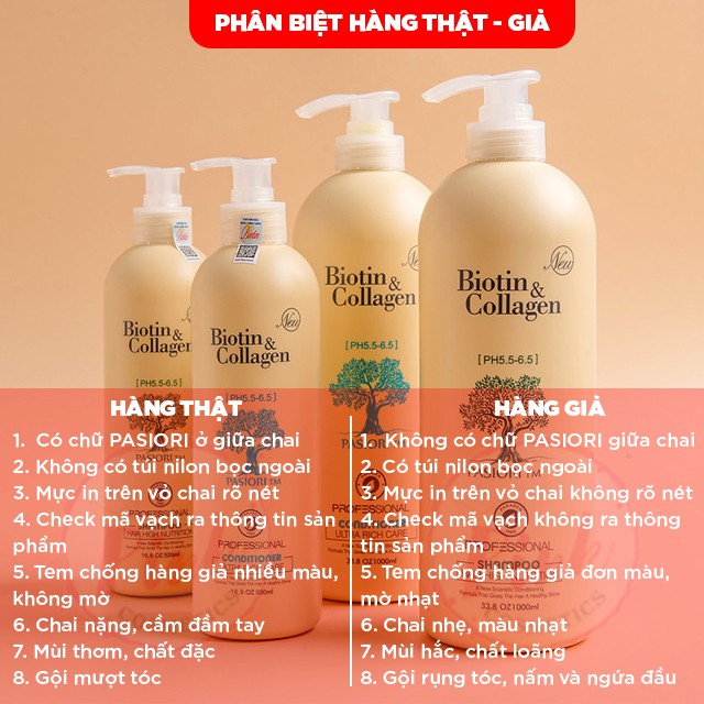 [CHÍNH HÃNG- TRẮNG] DẦU GỘI XẢ BIOTIN COLLAGEN NEW 500ml - 1000ml