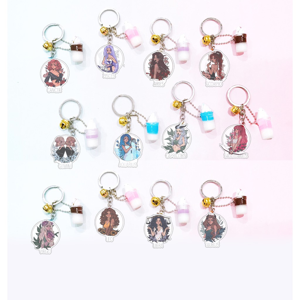 Móc khoá 12 cung hoàng đạo ly kem MKK10 móc khoá kaws cute dễ thương hoạt hình thần tượng