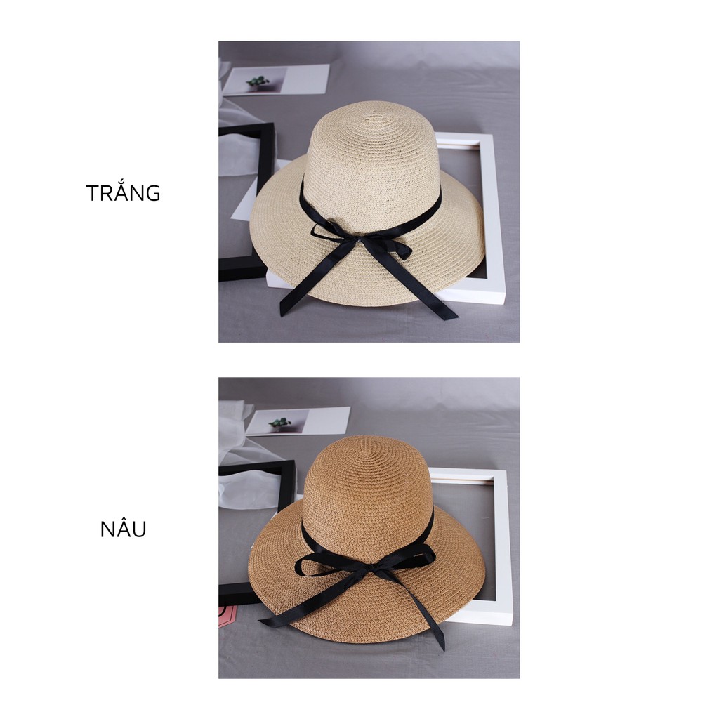 Mũ Cói Nữ Rộng Vành Đi Biển Cực Xinh Xắn UMI M10