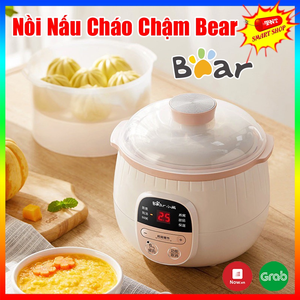 Nồi Nấu Cháo Chậm Cách Thủy 0.8L Bear SUBE001 [ Bản quốc Tế ] Giữ Lại Toàn Bộ Dưỡng Chất Trong Thực Phẩm Cho Bé Hấp Thụ