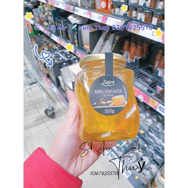 (Air ✈️ đủ bill) Mật ong Deluxe nguyên sáp của Pháp 500ml