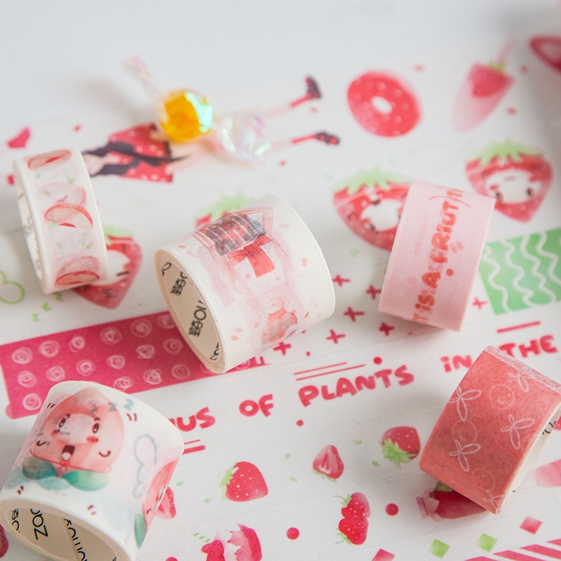 Washi tape set 10 cuộn WS09 - Băng keo dán trang trí sổ tay nhiều họa tiết