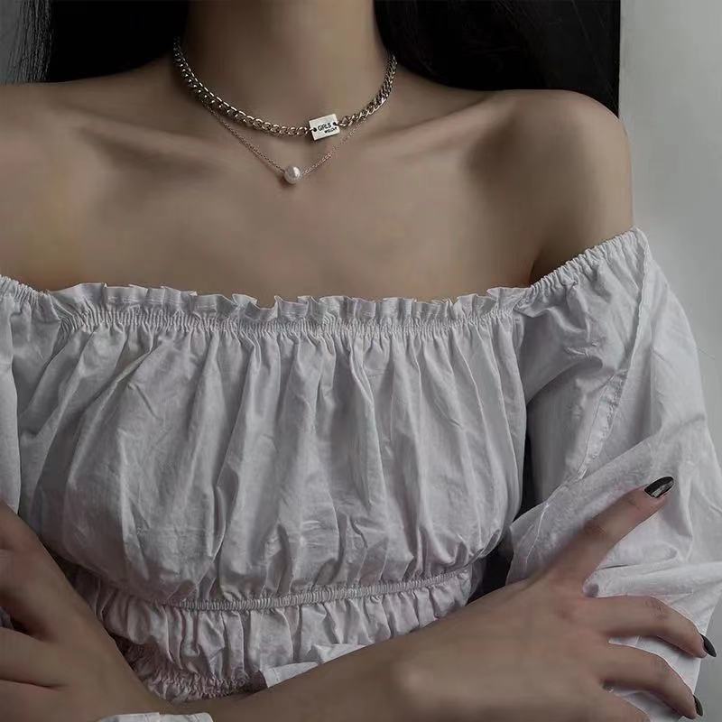 Vòng cổ Hai Lớp Đính Ngọc Trai Kiểu Dáng Mới