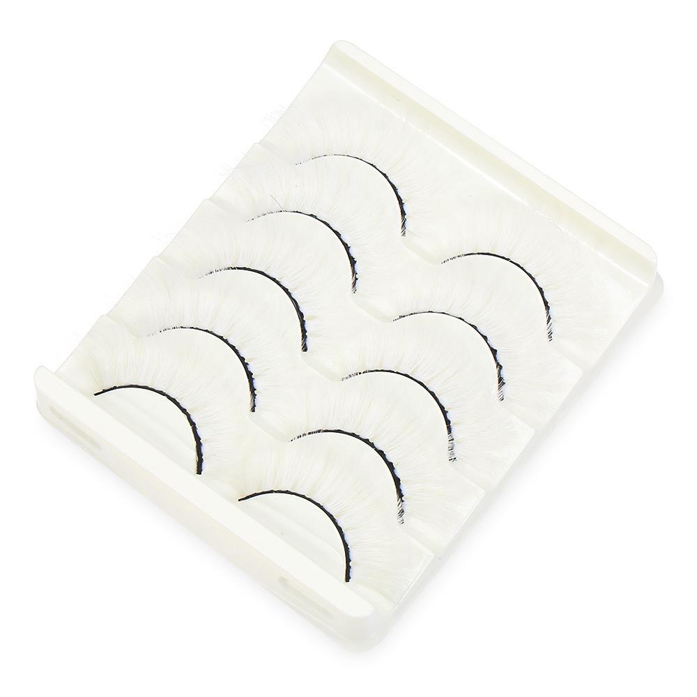 Set 5 Cặp Lông Mi Giả Dày Màu Trắng Thời Trang Dành Cho Nữ XIANTIN SKONHED