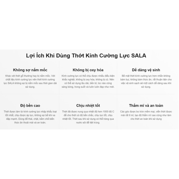 Thớt kính cường lực Sala - Hàng việt nam chất lượng cao, cực đẹp và vệ sinh - hàng chất