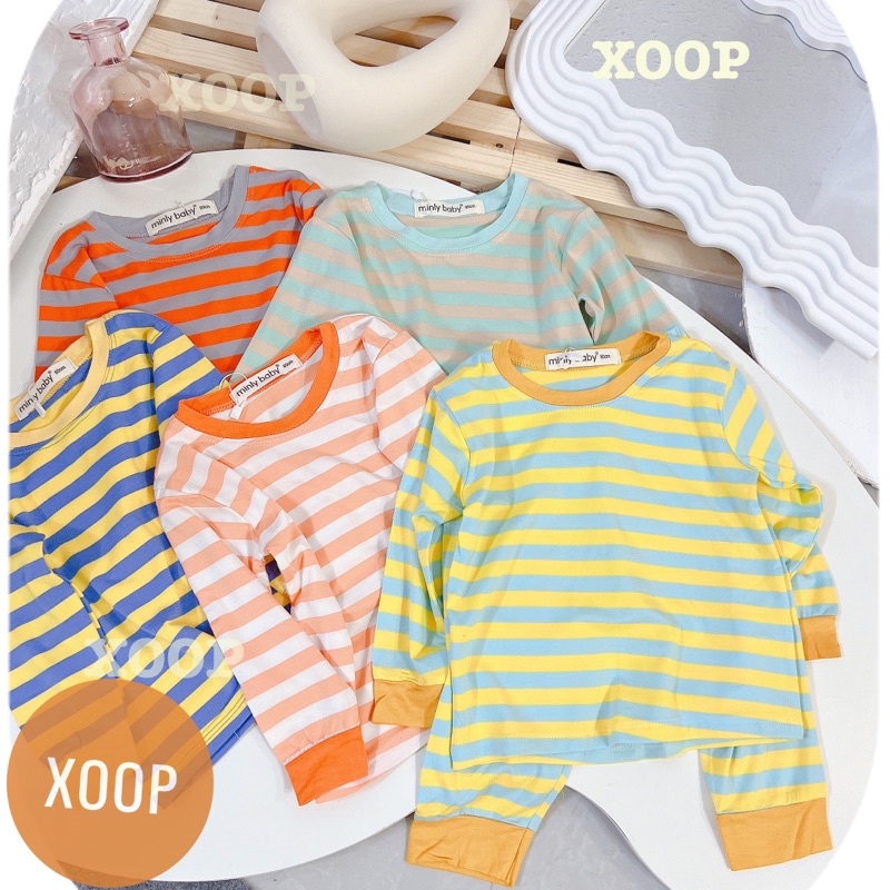 Bộ  dài tay kẻ sọc sợi dệt cho bé ( size 8-18kg) BD3