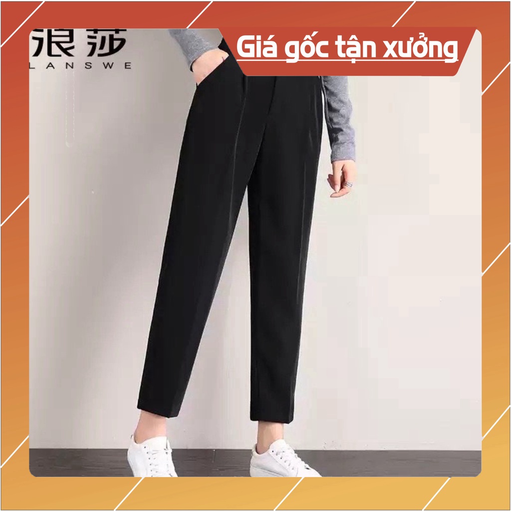 Quần Tây Baggy Đi Học Nữ Cạp Lưng Cao Có Đỉa