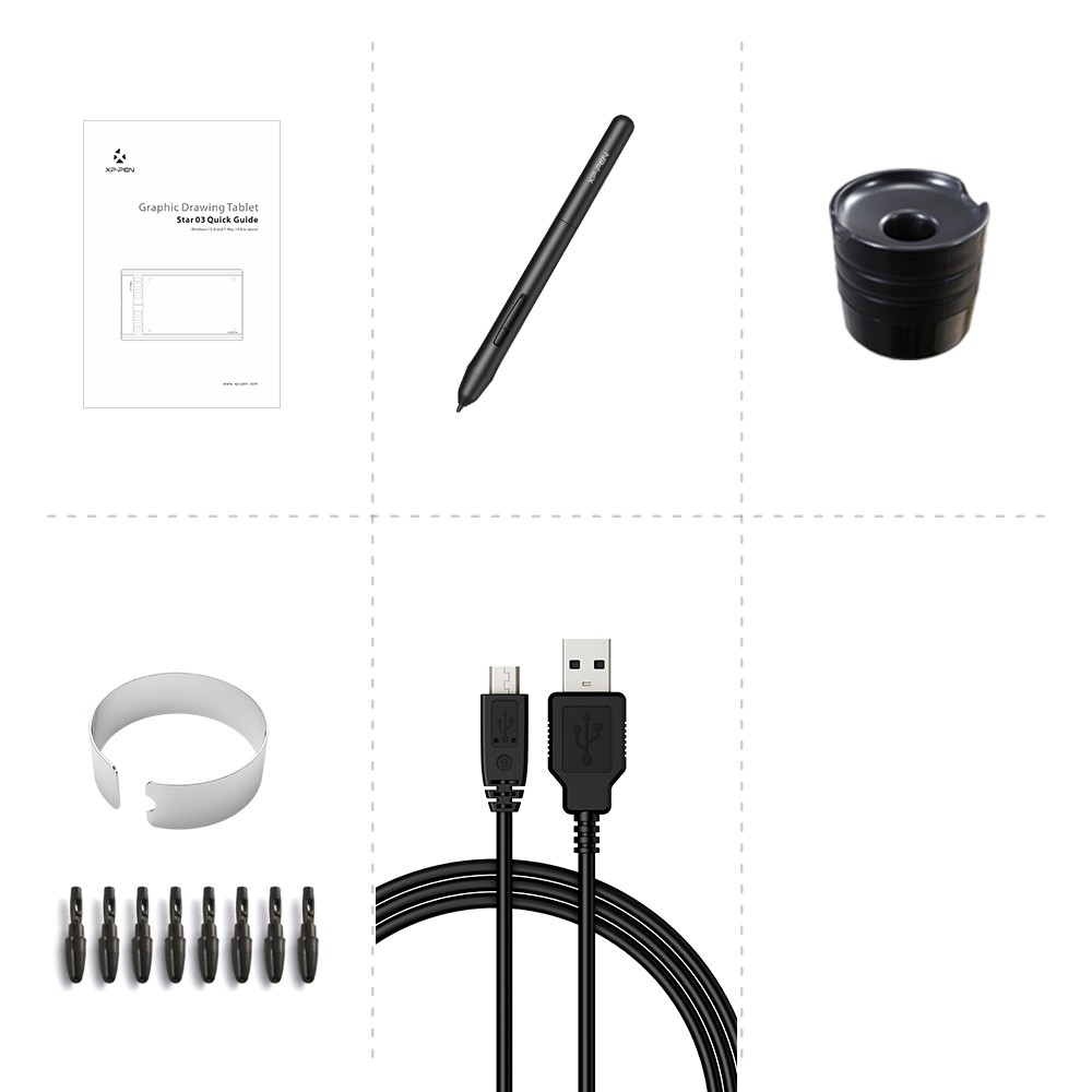 Bảng và bút vẽ đồ họa XPPEN Star 03 cỡ lớn hỗ trợ giảng dạy trực tuyến không cần pin 8192 mức cảm ứng và 8 tùy chỉnh