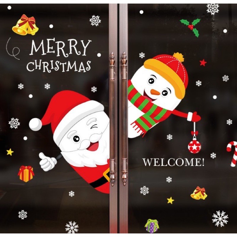 Decal Noel 2024 dán cửa kính trang trí noel decor giáng sinh  decal dán tết  Decal dán tường Trang trí Noel - Giáng sinh