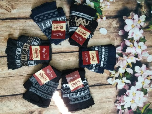 [Sale50%]Sỉ 12 đôi bao tay len hở ngón Nam/Nữ