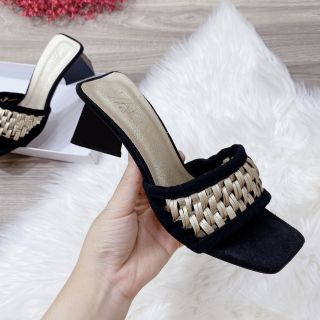 VM(ẢNH THẬT) Guốc 5p Zara Quai Đan Xích Gót Vuông Chất Đẹp