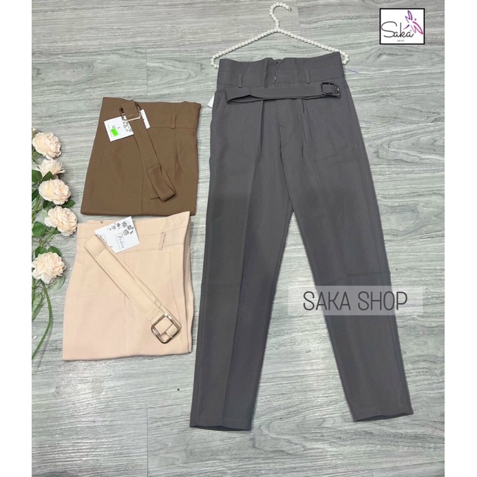 Quần tây nữ công sở có kèm dây nịt khoá sắt vải dày