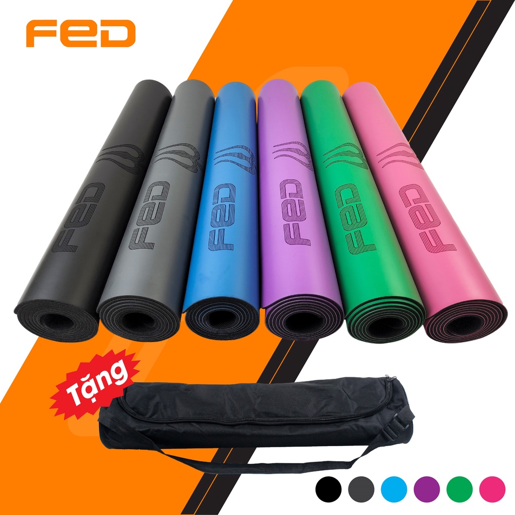 Thảm Yoga FED-YG-01 in định tuyến 5mm chất liêu PU + Cao su - Tặng kèm túi vải ( bảo hành 12 tháng )