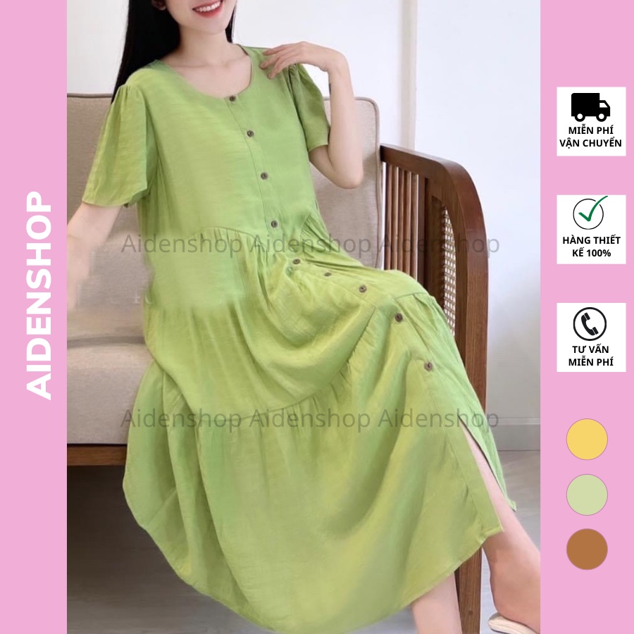 Váy bầu thời trang suông Aidenshop chất cotton mùa hè