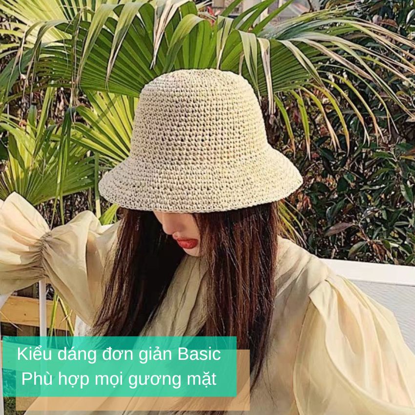 Mũ cói mềm trơn Basic