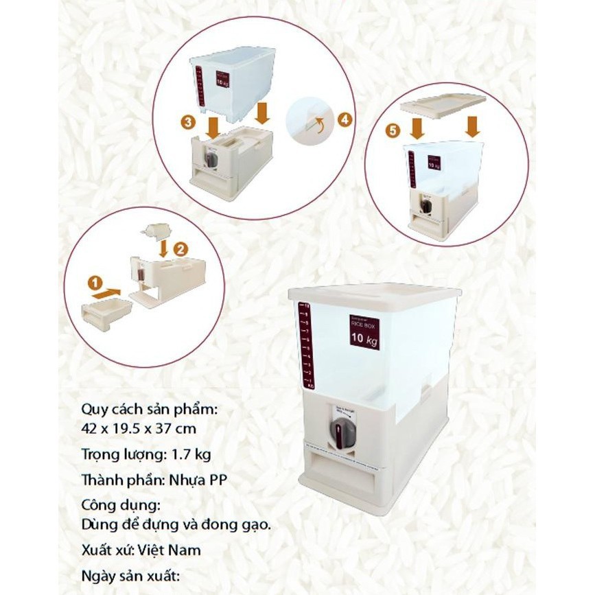 Thùng đựng gạo Tashuan TS3626 10kg