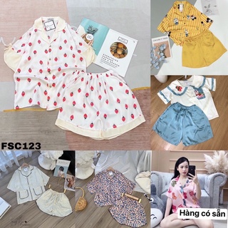 Đồ ngủ tay ngắn quần đùi/pijama nữ lụa latin tay ngắn quần ngắn/Đồ ngủ nữ lụa latin mặc nhà