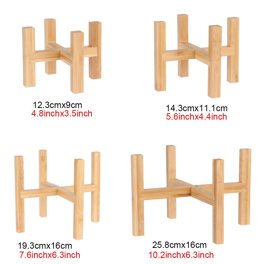 Giá Đỡ Chậu Hoa/ Cây Cảnh Bằng Gỗ Tre Dùng Trang Trí Trong Nhà/ Ngoài Trời