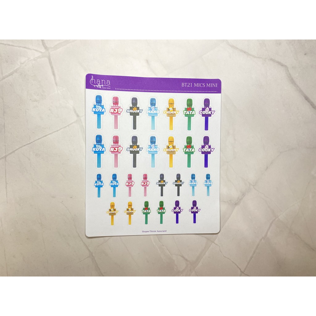 [Mics] Sticker decal trang trí BT21 mics 7 màu (2 mẫu) _ #hana.land