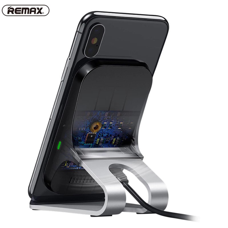 Đế Sạc Không Dây Remax RP-W12 Dạng Đứng Chuẩn Qi Sạc Nhanh 10W Wireless Charger Xài Cho iPhone Samsung