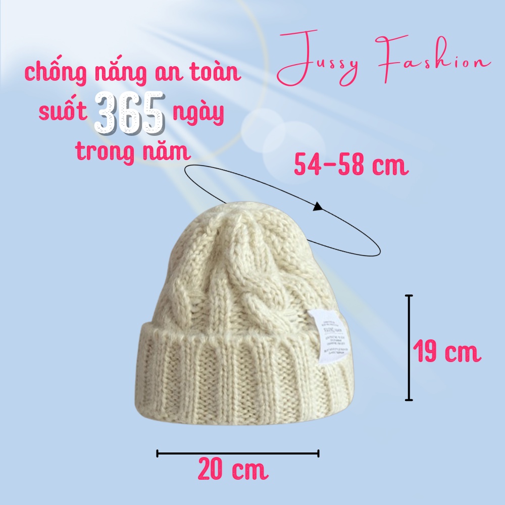 Mũ Len Beanie Dệt Kim Hàn Quốc Chất Len Dày Siêu Ấm Áp 8 Màu Hot Jussy Fashion Phong Cách Mũ Vinatge Ulzzang Unisex