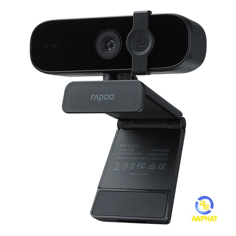 Camera máy tính Webcam Rapoo C280 độ phân giải 2K, micro khử tiếng ồn, có nắp bảo vệ-CHÍNH HÃNG 100%-BH 24 THÁNG ĐỔI MỚI | WebRaoVat - webraovat.net.vn