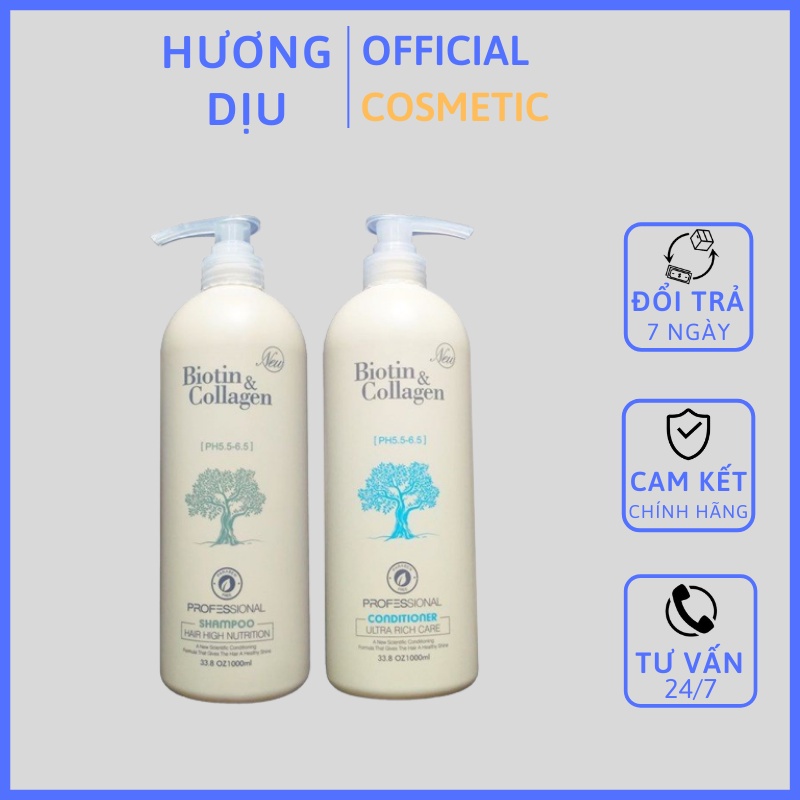 DẦU GỘI DẦU XẢ BIOTIN TRẮNG CHỐNG RỤNG VÀ KÍCH THÍCH MỌC TÓC BIOTIN COLAGEN 1000ML