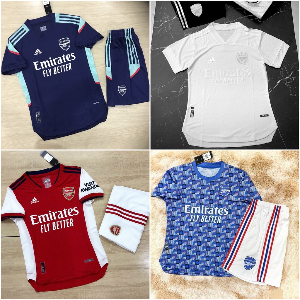 Áo Bóng Đá Câu Lạc Bộ Arsenal -Mẫu 2021 2022 - Chất Polyeste - Hàng Thái  full logo