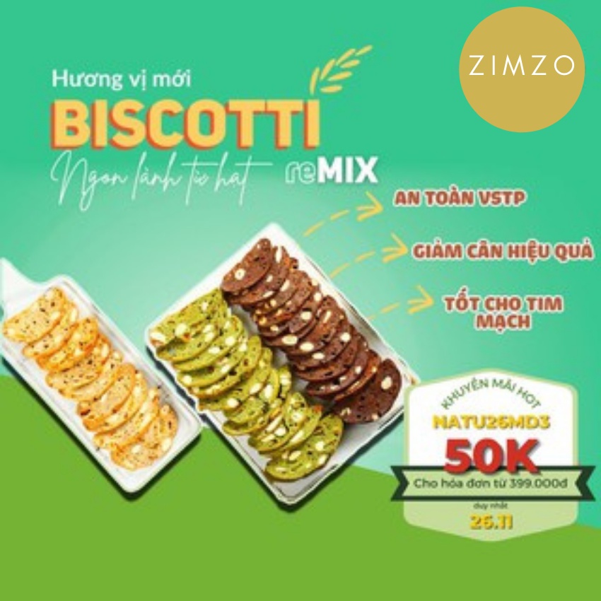 Bánh BISCOTTI ăn kiêng, bánh hạt nguyên cám  giảm cân mix 3 vị 250g SOOYUN | BigBuy360 - bigbuy360.vn