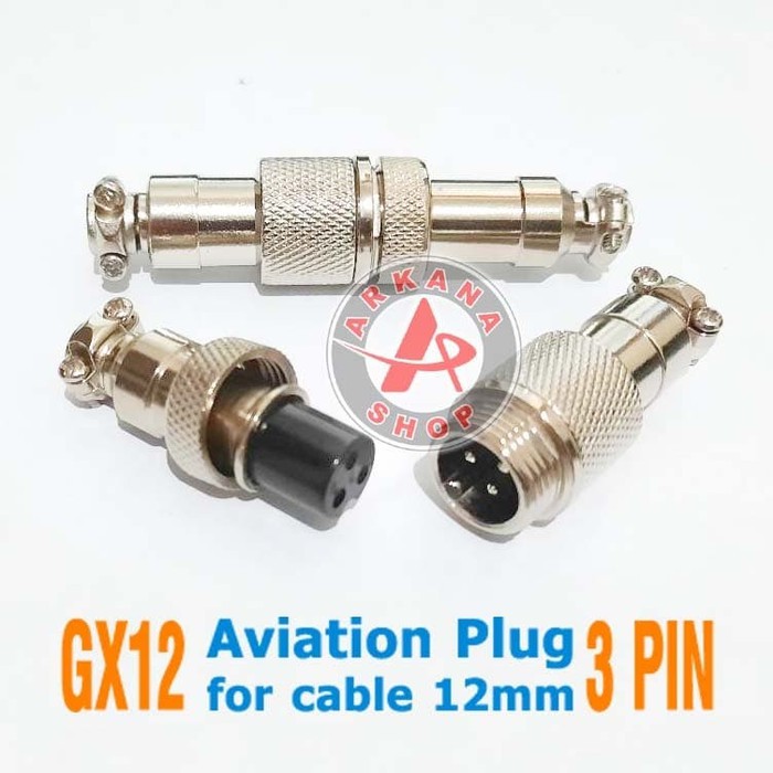 Đầu Kết Nối Cb Gx12 3 Pin Chiều 12mm