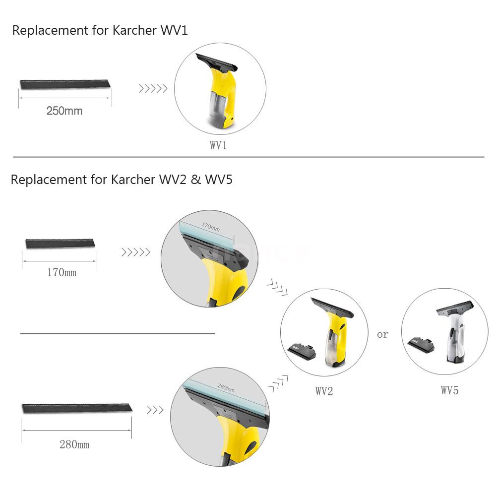 Set 2 Lưỡi Dao Thay Thế Cho Cửa Sổ 250mm Karcher Wv1