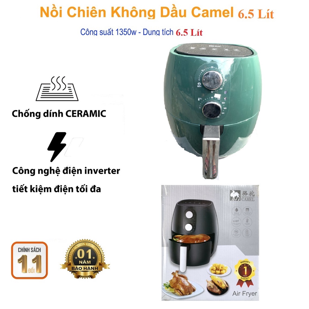 NỒI CHIÊN KHÔNG DẦU CAMEL 5L/ 6L/ 6.5L/8L CHÍNH HÃNG