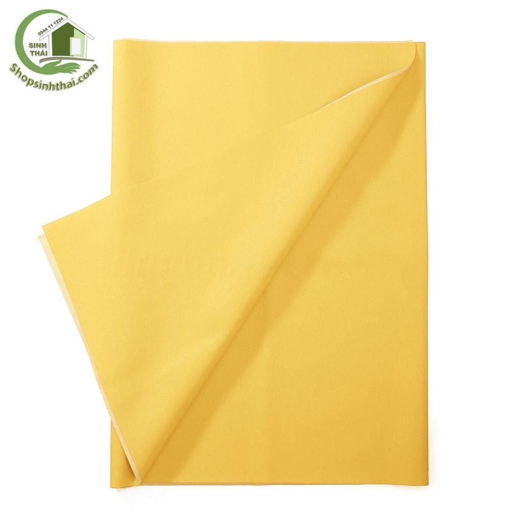 [ 1 mét ] Vải da simili PVC - vải PU - vải giả da làm handmade - khổ 1,4m màu vàng
