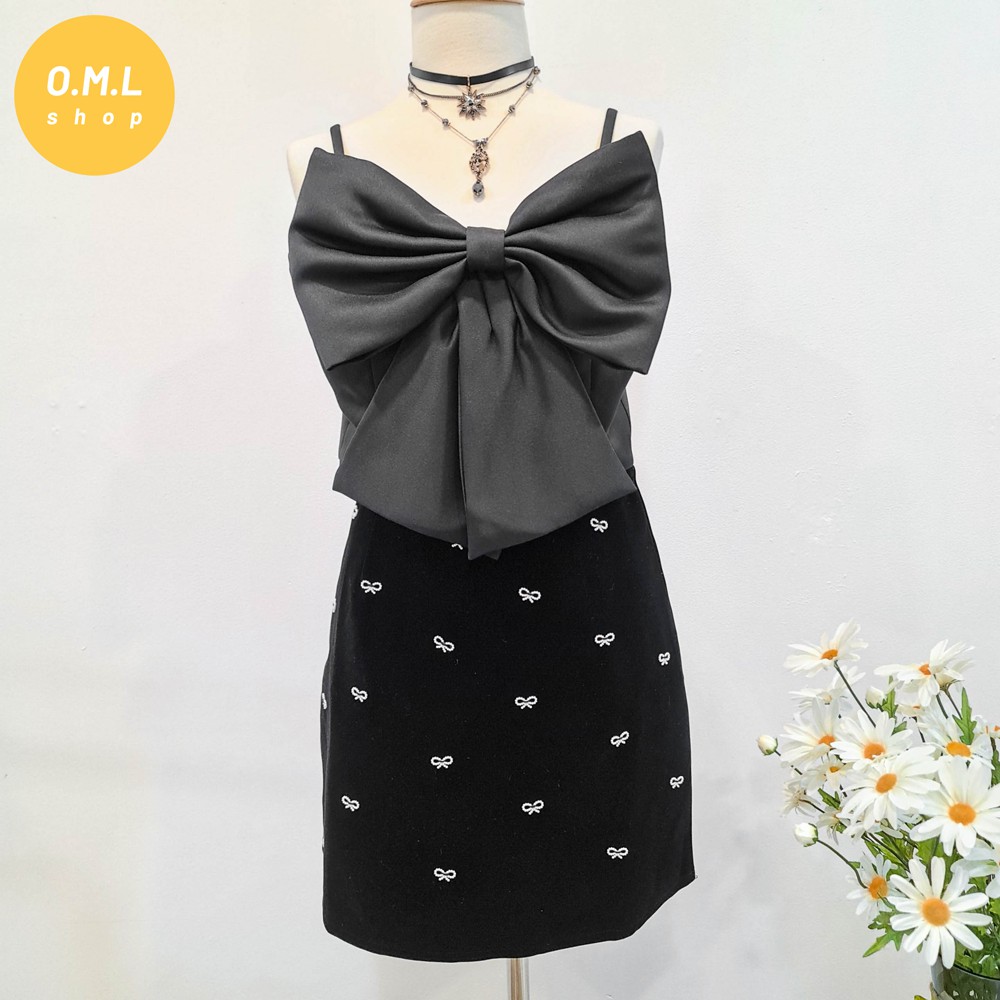 SIÊU PHẨM áo croptop hai dây nơ lớn cực đẹp