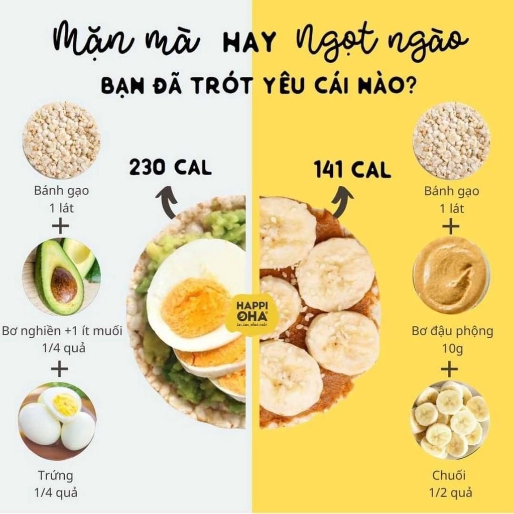 Set ăn sáng đong đầy HAPPI OHA gồm 6 sản phẩm granola, bánh gạo, bơ đậu phộng, biscotti, yến mạch, hạt chia