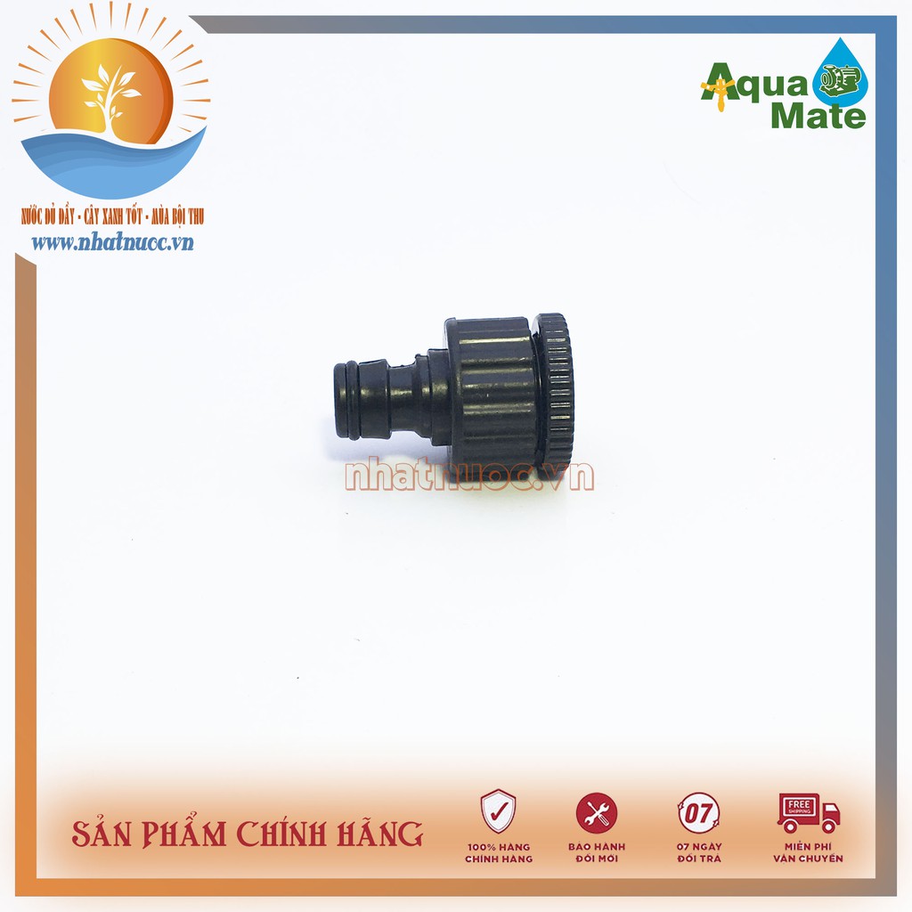 Nối nhanh dương Aquamate W-3084, kết nối với vòi nước ren trong 21mm hoặc 27mm