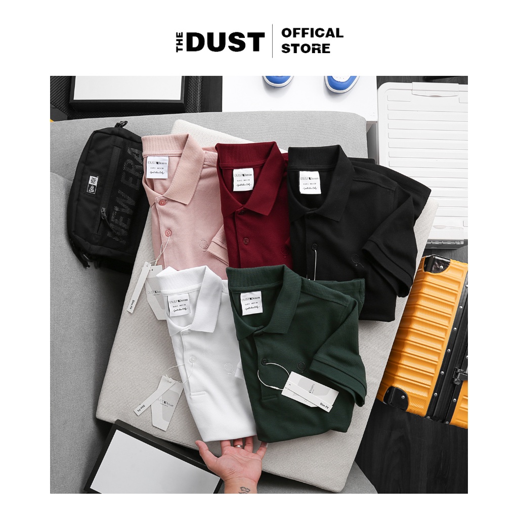 Áo thun Polo nam cổ bẻ DUST DENIM chất vải cotton dệt hạt gạo, thoáng khí, co giãn tốt