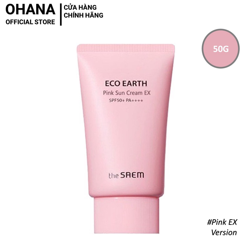 Kem Chống Nắng The SAEM Eco Earth Power Pink Sun Cream SPF50+ PA++++ 50g - Hồng