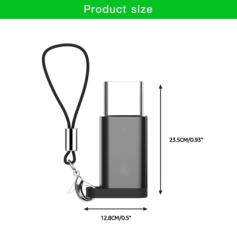 Bộ 2 đầu chuyển đổi Micro USB sang USB C kèm dây đeo tiện dụng cho du lịch/ làm việc