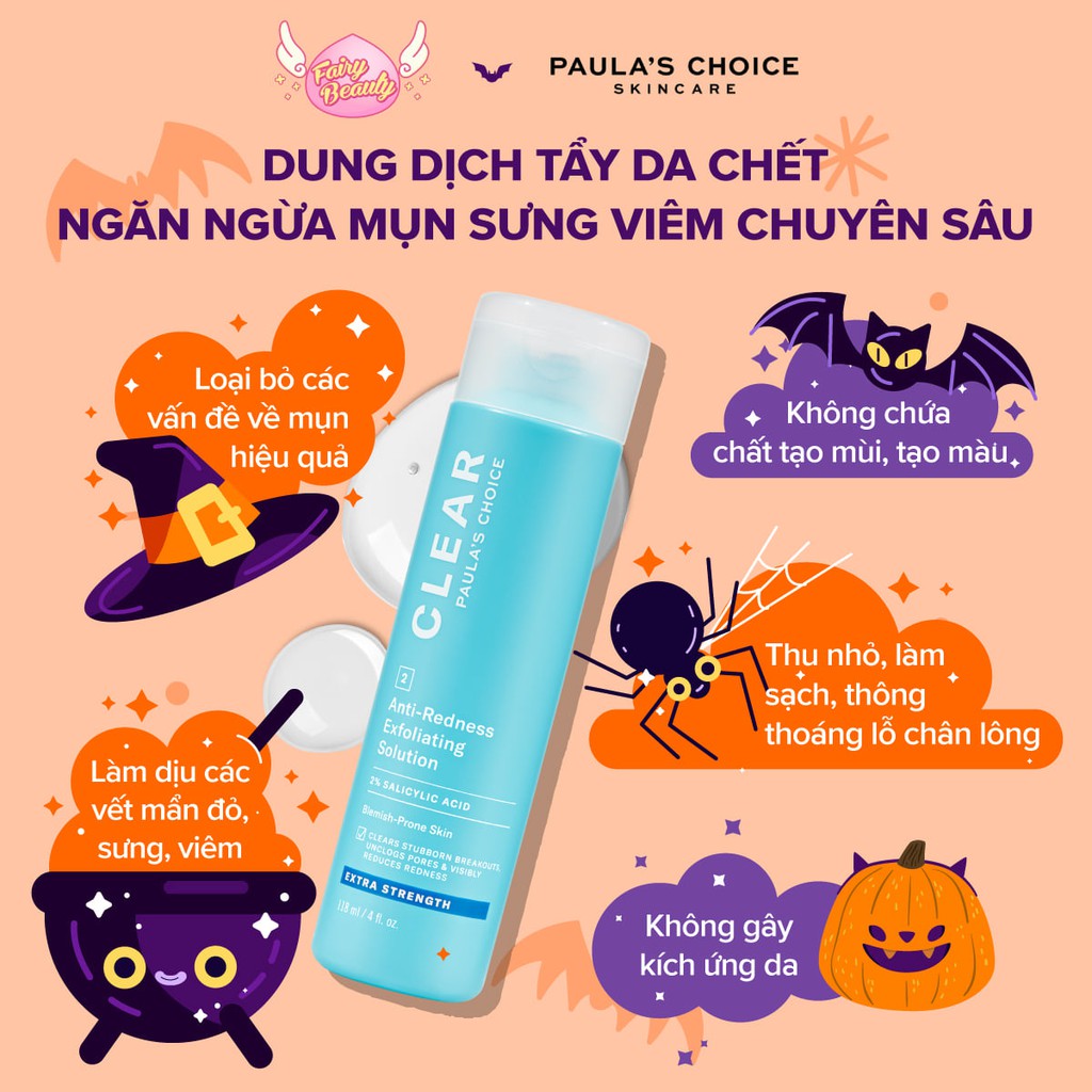 [PAULA'S CHOICE] BHA Dành Cho Da Mụn Vừa Đến Nặng Clear Extra Strength Anti-Redness Exfoliating Solution 118ml (Mã 6210)