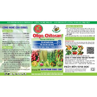 PHÂN BÓN HƯU CƠ- OLIGO CHITOSAN: TRỊ NẤM, VI KHUẨN - CÔNG NGHỆ ISRAEL - V-FARM 500 ML