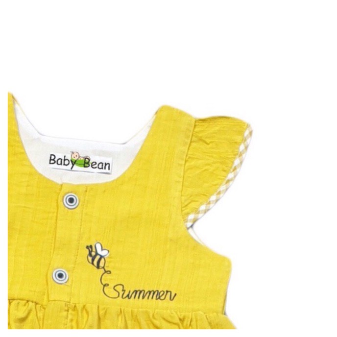 [MÃ THƯƠNG HIỆU YÊU THÍCH Voucher giảm 10%] Đầm Đũi 2 Túi Thêu Hoa Tay Cánh Tiên Bé Gái BabyBean (8kg-35kg)