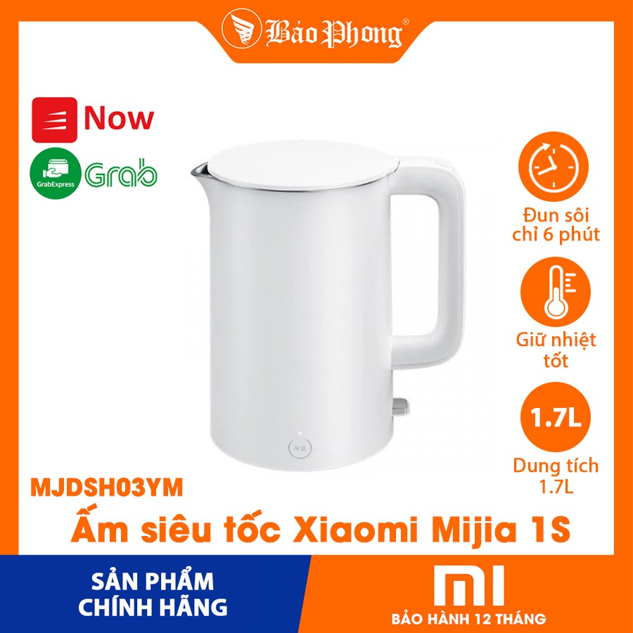 Ấm đun nước siêu tốc thông minh Xiaomi MIjia Kettle 1S MJDSH03YM chính hãng điện an toàn cho gia đình đẹp bền rẻ xịn