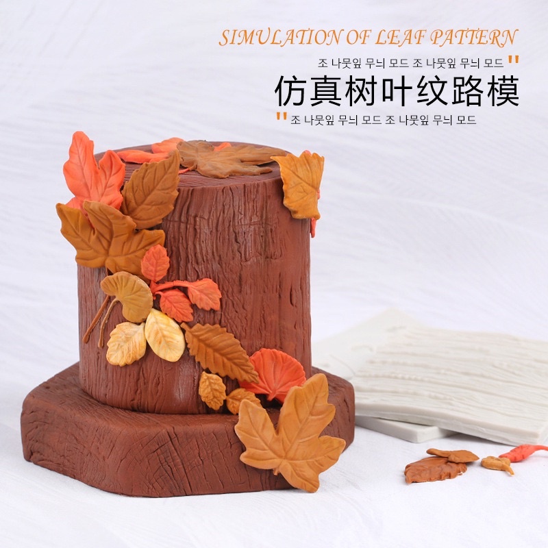 khuôn silicon vân gỗ trang trí bánh