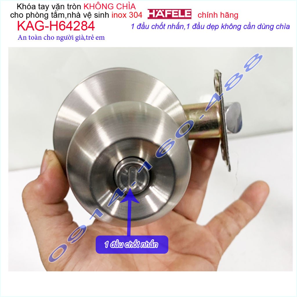 Khóa cửa WC Hafele KAG-H64284 cao cấp, khóa tay nắm tròn không chìa cho nhá tắm cao cấp siêu bền sử dụng tốt