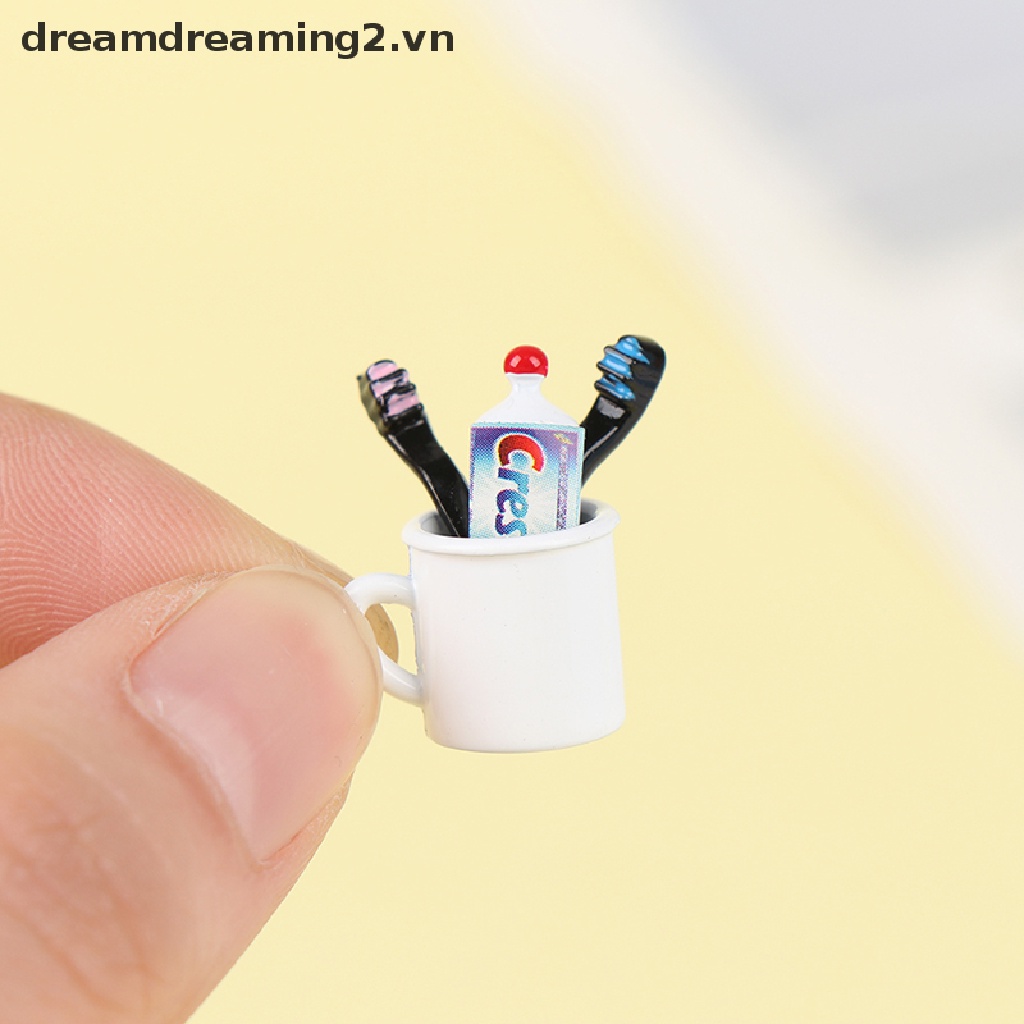 Bộ Bàn Chải Đánh Răng Và Kem Đánh Răng Mini Cho Nhà Búp Bê