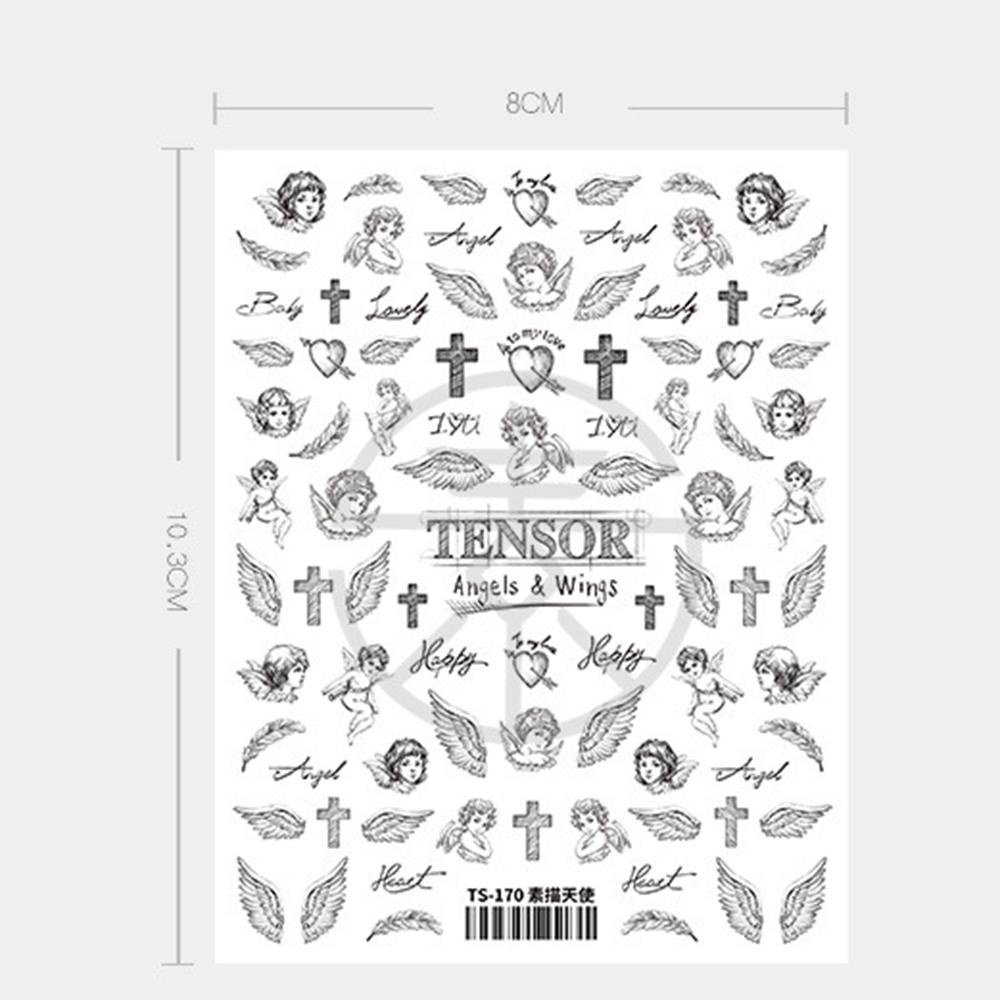 1 Miếng Dán Trang Trí Móng Tay Siêu Mỏng Khắc Chữ Tiếng Anh La Mã 5D DIY